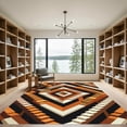 thumbnail image 2 of ODIKA 4'x6' Machine Washable Non-Slip Area Rug, Geometric Burnt Orange High Traffic Rug, Orange, 1280681, 2 of 7