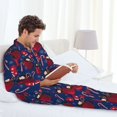 2 Piece Mens Pajamas Set, Hot Cocoa Snowflake Mittens Long Sleeve