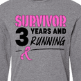 thumbnail image 4 of Inktastic Breast Cancer Survivor 3 Years and Running with Pink Ribbon Long Sleeve T-Shirt, 4 of 5