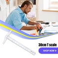thumbnail image 3 of Sidaley T-shaped Transparent Ruler Scale Students Teacher Draftsmen Carpenters Measuring Professional Layout Tool Drafting Rulers Type3 NO3, 3 of 6