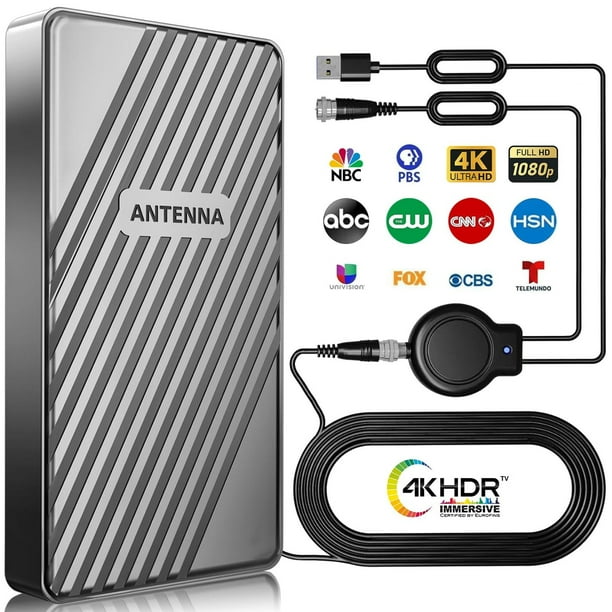 Antena de TV de alcance de más de 2200 millas para canales locales, antena de TV digital más fuerte