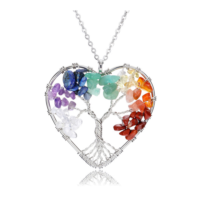 7 Chakra Crystals Gemstone Necklace 