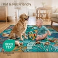 thumbnail image 4 of ODIKA 8'x10' Ultra-Soft Area Rug, Turtle Stained Ocean Entryway Teal Beachy Cherry Blossoms Nautical Flowing None Washable, Bare feet friendly, Silk-Touch for Bedroom, Under Sectional, 4 of 7