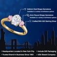 thumbnail image 2 of Gem Stone King 18K Yellow Gold Plated Silver Pink Lab Grown Diamond Ring Set with Moissanite (2.00 Cttw), 2 of 7