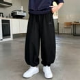 thumbnail image 4 of Bixock Sweatpants for Boys High Waist Light Weight Pants with Side Pockets Kids Solid Color Quickly Dry Loose Casual Trousers Comfortable Workout Activewear Boys Clothings Size 9-10Years, 4 of 6