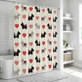 thumbnail image 6 of Cute Scotch Dogs Bathroom Shower Curtains with 12 Hooks Polyester Waterproof Shower Curtain for Stalls and Bathtubs Red Heart Lovely Pets Vintage Decorative Bathroom Privacy Curtain 54x78 Inches, 6 of 9