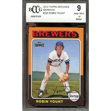 2002 Topps 1952 Reprints - 2012 topps archives reprints #223 ROBIN YOUNT (1975) brewers BGS BCCG 9