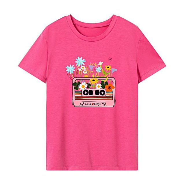 Camiseta para mujer con cuello redondo, informal, suave, básica, para el trabajo, camping, vacaciones L