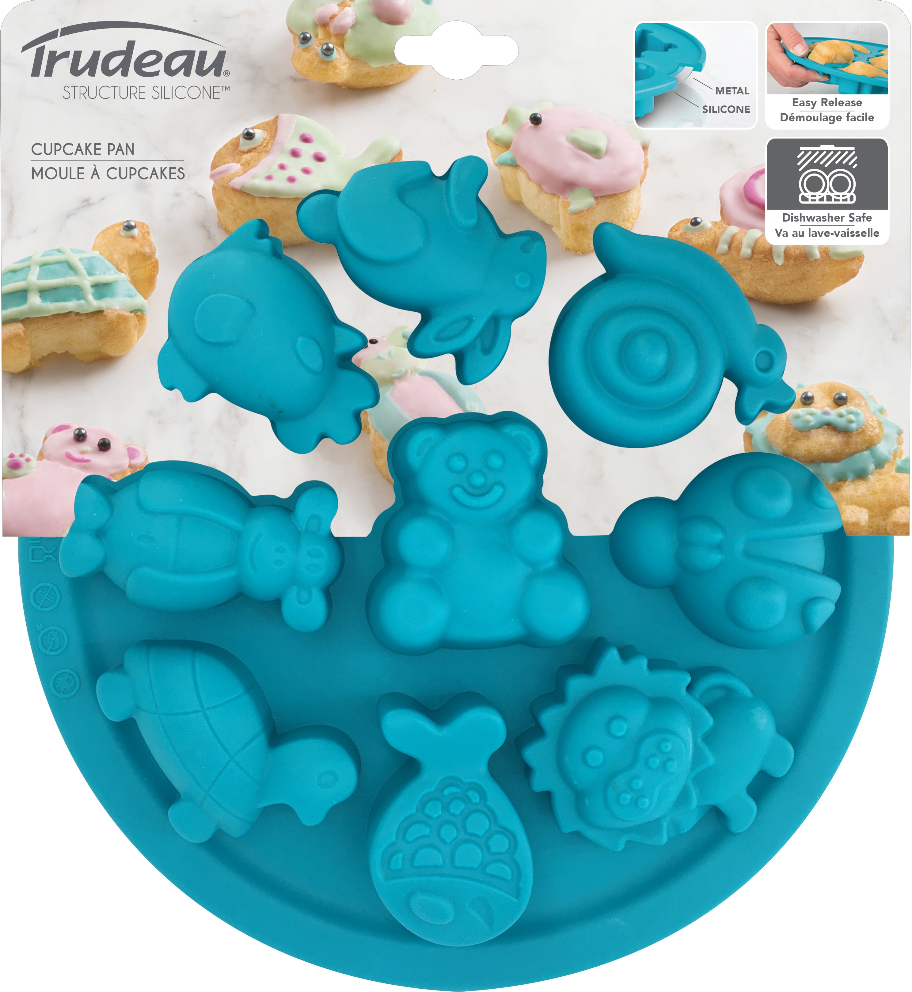 Trudeau Maison Silicone Mini Cakes MoldAnimals 9 Cavity