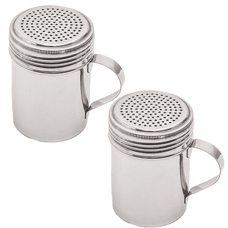 

2 pcs Stainless Steel Dredge Shaker Ideal For Salt Spice Sugar With Handle