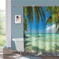 thumbnail image 4 of JOOCAR Tropical Shower Curtain for Bathroom Decoration Fabric Shower Curtain set with 12 Hooks,72x72, 4 of 7
