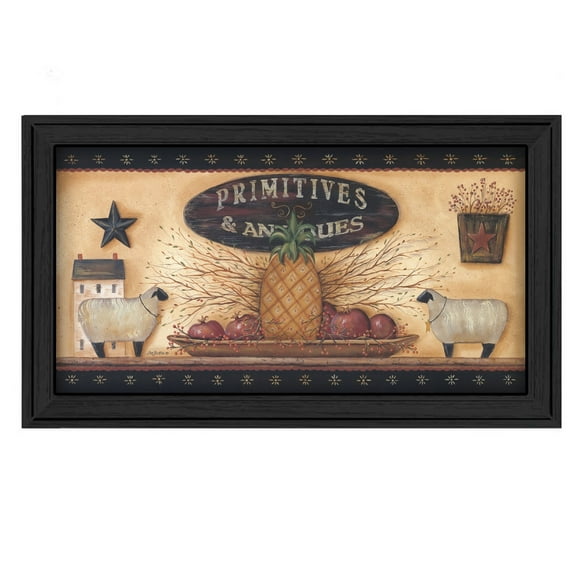 TrendyDecor4U Primitive And Antiques Shelves By Pam Britton Wall Art BR156-405