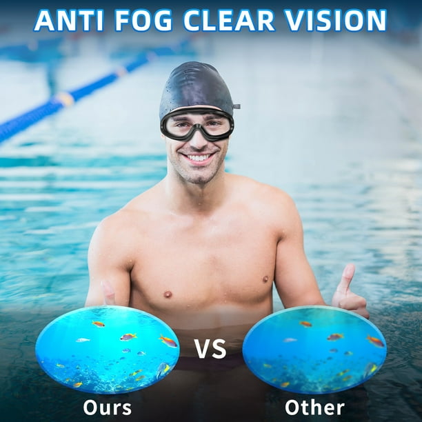 Swimming Goggles Cap Adult Set, High Stretch Silicone Swim Cap