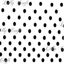 Lilly Craft Quarter Inch Black Polka Dots on White Fabric - Sold by the Yard - 58" / 59"