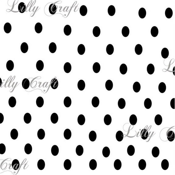 Lilly Craft Quarter Inch Black Polka Dots on White Fabric - Sold by the Yard - 58" / 59"