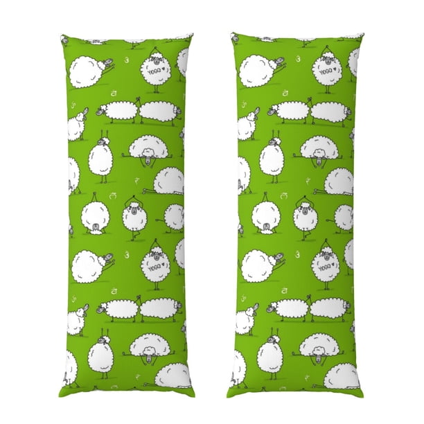Balery Funny Sheep Doing Yoga Funda Protectora para Almohada Corporal de Algodón Hipoalergénico con Cierre(55 x 21 pulgadas), Almohadas No Incluidas