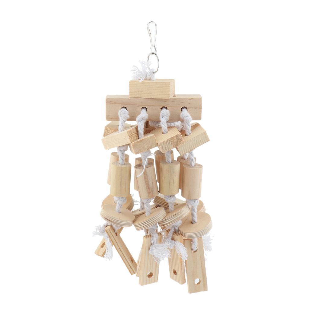 Bvdfgk Bird parrot chew toy wood blocks chew toy for medium sized Wooden