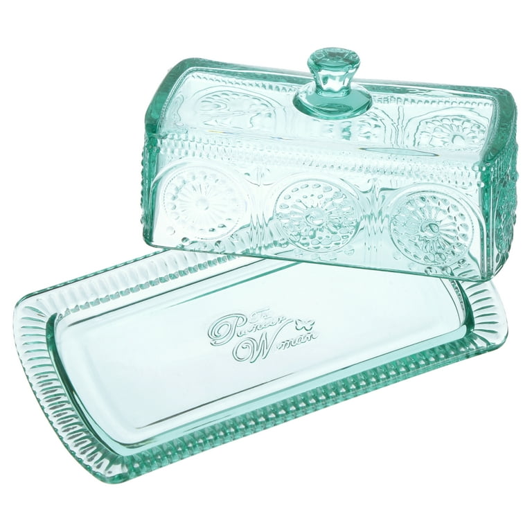 The Pioneer Woman Adeline Glass Butter Dish with Salt And Pepper Shaker Set  
