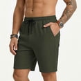 thumbnail image 5 of EOYWHK Men Shorts Athletic with Pockets Elastic Waist Athletic Shorts for Men Soft Lightweight Breathable for Basketball Running Gym Active Army Green, Size L, 5 of 9