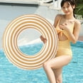 thumbnail image 2 of SHISUYAN Inflatable Float Swimming Ring Beach Pool Party Swimming Ring PVC Striped Swimming Ring Size 90#, 2 of 9
