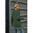 thumbnail image 3 of Women's Striped Contrast Color Round Neck Long Sleeve Loose T-Shirt Top, 3 of 3