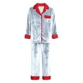 thumbnail image 5 of Matching Family Pajamas Fleece Christmas Pjs Long Sleeve Button down Festival Party Sleepwear Top and Pants 2 Piece Set Christmas Loungewear Pajamas, 5 of 5