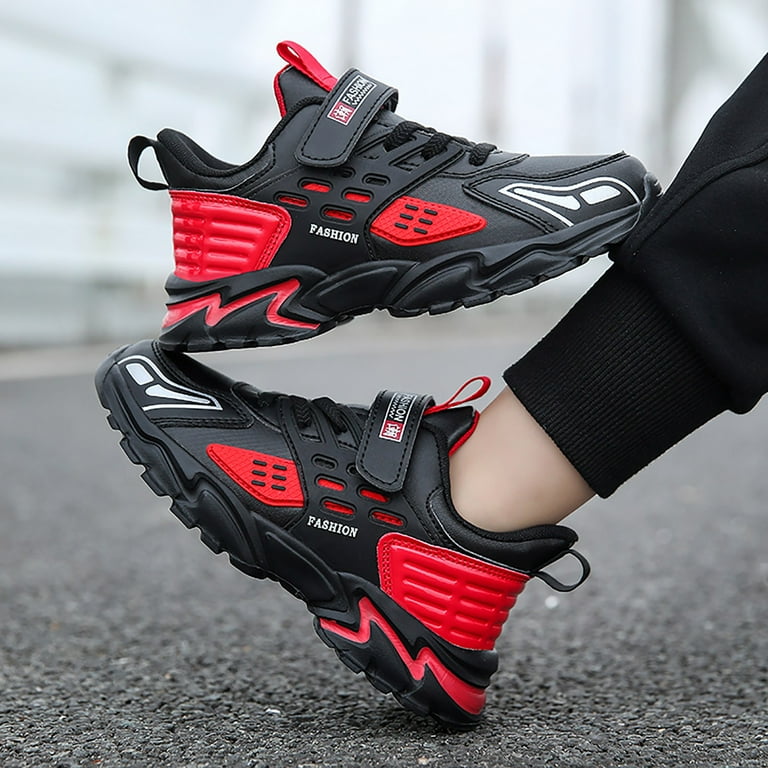 B91xZ Kids Sneakers for Boys Running Shoes Lightweight Sport (Red