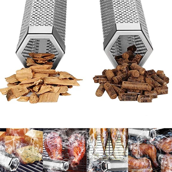 Loopsun Home Gadgets 12'' Hexagon BBQ Wood Pellet Tube Smoker Portable barbecue smoke generator