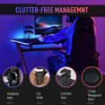 thumbnail image 4 of HOMCOM 47" Gaming Desk with LED Lights, Home Office Gaming Table, Computer Table with Hook, Cup Holder, Controller Rack & Cable Management, 4 of 10