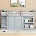 thumbnail image 2 of Twin Loft Bed with Desk Low Study Twin Loft Bed with Storage Drawers, Low Loft Bed Twin for Twin Loft Bed with Safety Guard Rails and Bookcase Shelf (Grey, Twin Loft with Desk), 2 of 9