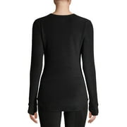 ClimateRight by Cuddl Duds Womens Warm Stretch Fleece Long Sleeve Crew Neck Thermal Base Layer Top, Sizes XS to 4X