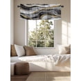 thumbnail image 4 of Kitchen Valances for Window, Modern Abstract Marble Texture Light Filtering Rod Pocket Valance Curtain, Black Gold Stripe Water Ripple Short Curtains Window Topper for Bedroom 42x12in, 4 of 9