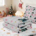 thumbnail image 5 of Manfei Father Christmas Zipper Full Size Comforter Sets with Fitted Sheet and 2 Pillowcases Santa Zipper Bedding Set, Purple Pink, Xmas Reversible, 5 of 7