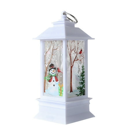 

kjfeif Christmas Lanterns Christmas Wind Lights Decorative Candle Lantern LED Flame Effect Night Light Santa Claus Wind Lamp for Indoor Outdoor Christmas Home Décor (without Battery)