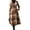 Grid, variant on Womens Long Wool Coats Fall Winter Double Breasted Trench Coat Peacoat Grid L