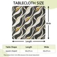 thumbnail image 2 of Black White Gold Wave Marble Pattern Square Fitted Tablecloth with Elastic Edge,Square Table Cover,Washable Elastic Table Cover for Home Kitchen Party Decor 36"x36", 2 of 6