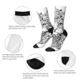 thumbnail image 3 of Cauagu Intricate Cat Mandala Print Crew Socks for Women and Men,Adult Athletic Running Socks 1-Pair Sports Socks Work Gear Socks with Moisture Wicking, 3 of 6