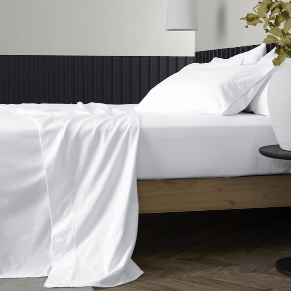 THREAD SPREAD 100% Pure Egyptian Cotton Sheets King Size - 1000 Thread Count 4 PC Deep Pocket King Size Bed Sheet Set, Soft White Sateen Weave Luxury