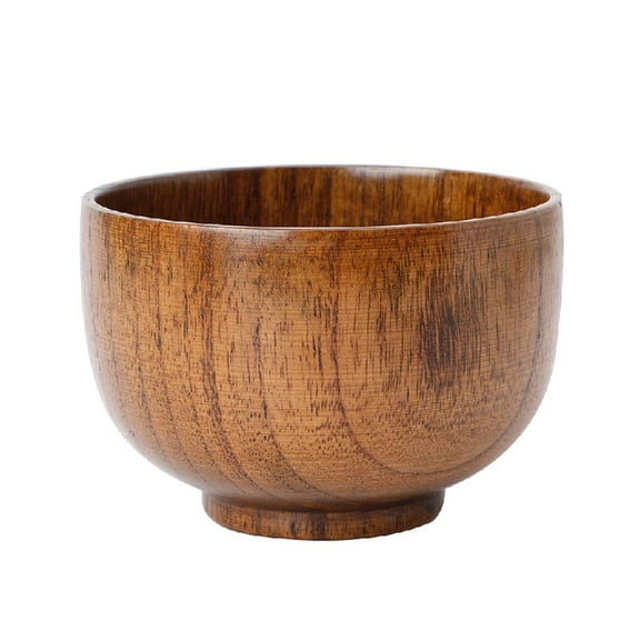 Yammee Natural Wooden Bowl Vintage Jujube Drinking Rice Wine Organizer for Home Kitchen Cooking Food Container Utensil