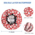 thumbnail image 3 of Shower Caps,Red Christmas Deer and Gift Pattern Waterproof Shower Cap for Women 4 Pieces,Double Reusable Hair Cover for Shower PEVA Elastic Stretch Hem, 3 of 7