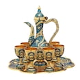 thumbnail image 1 of Juego de cafeteras turcas Artesanía que incluye bandeja de té Tetera y tazas de té Juego de tazas turcas decorativas Jarra de vasos para decoraciones Azul, 1 of 8