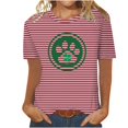 thumbnail image 1 of Camisetas Casuales de Mujer Nueva Moda Impresa Cuello Tripulado Manga Corta, Top Ligero para Diario Y Fiesta, 1 of 4