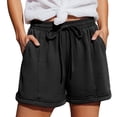thumbnail image 3 of SOFTCCLO Shorts for Women 2026 Summer New Shorts Wide Leg Elastic Waist Outdoor Lounge Womens Shorts Black M, 3 of 6