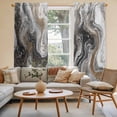 thumbnail image 3 of Black Marble Kitchen Curtains, Retro Chic Abstract Mottled Texture Art Light Filtering Window Curtain Panels, 2Pcs Rod Pocket Window Treatments Set for Living Room Bathroom Bedroom 52x72 Inches, 3 of 9