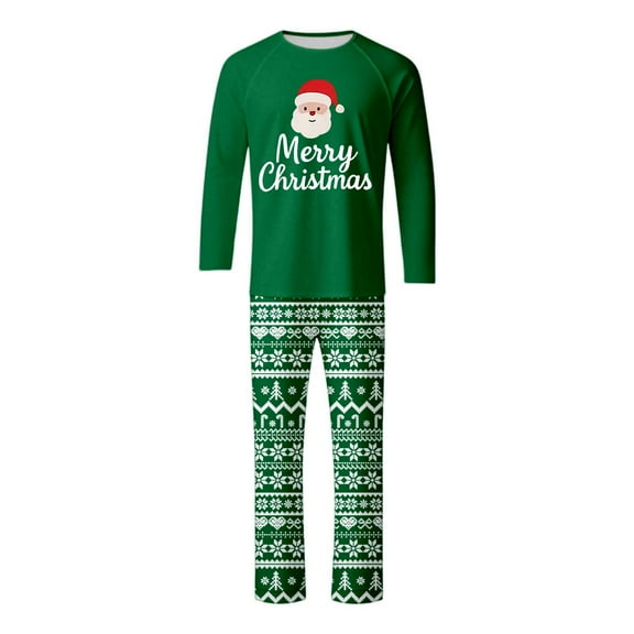 DHFJKG Mens Santa Matching Family Pajamas Sets Dad Cozy Holiday Long Sleeve Sleepwear For Father Son Daughter Festive Nightwear Outfit Leisure 2 Piece Sets