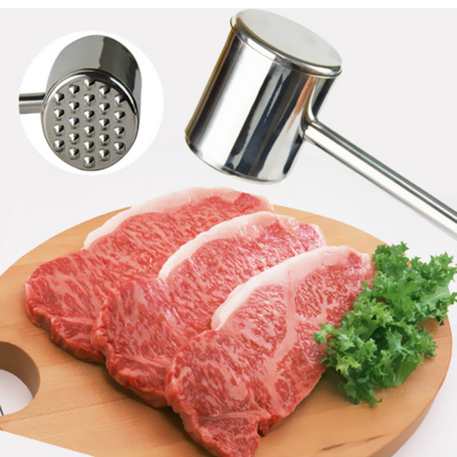 Meat Masher Tool Cube Steak Maker Meat Beater Hammer Pork Metal Hammer Meat  Stainless Steel Bbq Meat Hammer