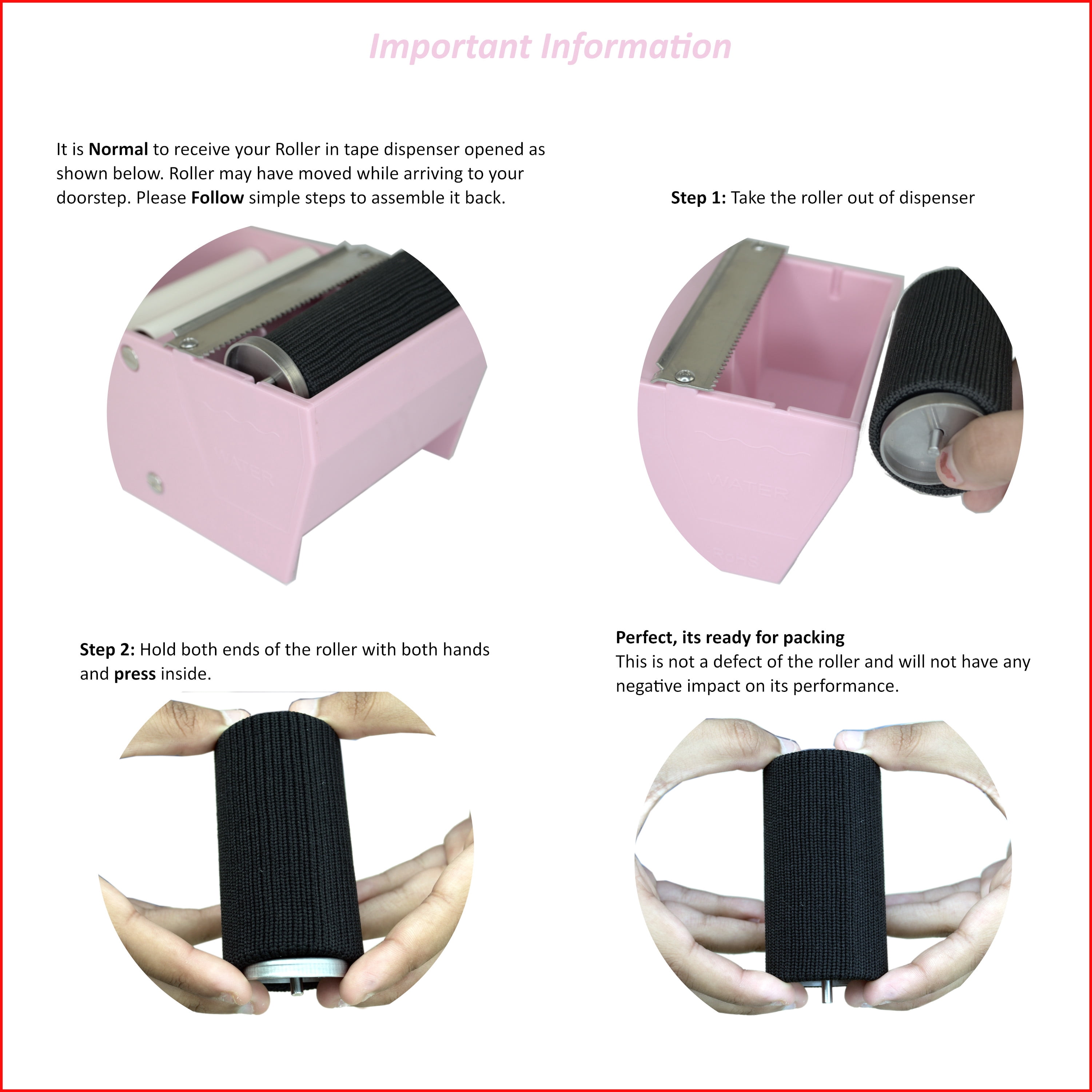 Water Activated Manual Desktop Gum Tape Dispenser Pink with Reinforced Kraft Paper Gummed Tape 2.75In x 75 feet Eco Friendly for Sealing Shipping Boxes