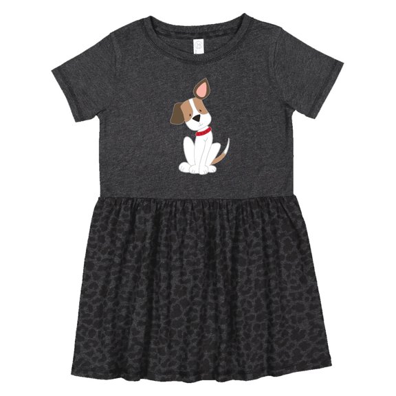 Inktastic Dog with Ear Up Girls Toddler Dress