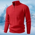 thumbnail image 2 of uikmnh Mens Sweater Half Zip High Neck Pullover Sweater Coat Soft Warm Knitted Top Casual Winter Wear Comfortable Lined Jacket Size:M, 2 of 4