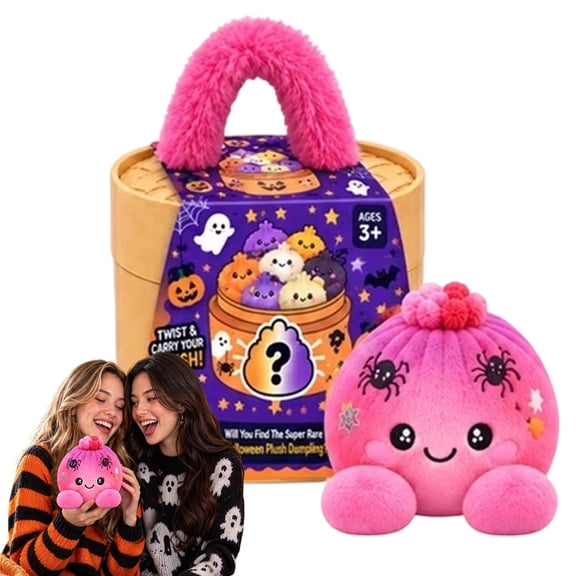 Giant Halloween Dumpling Pillow Cute Plush Stuffed Steamed Bun Pillow for Adults Pink